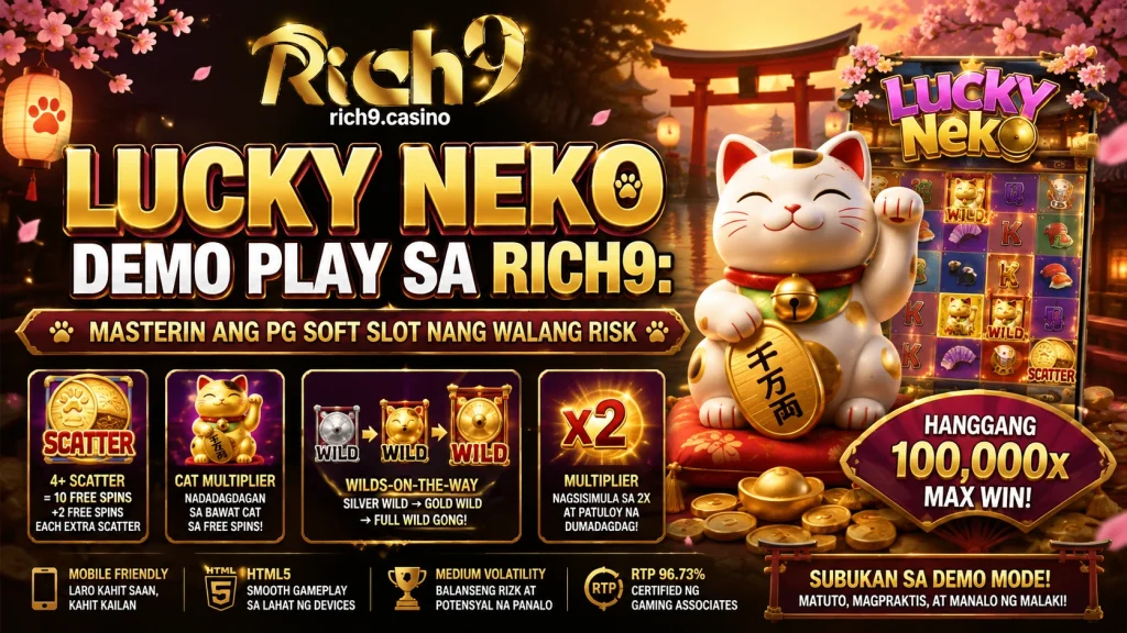 Lucky Neko Demo Play sa Rich9: Subukan ang PG Soft Slot Libre